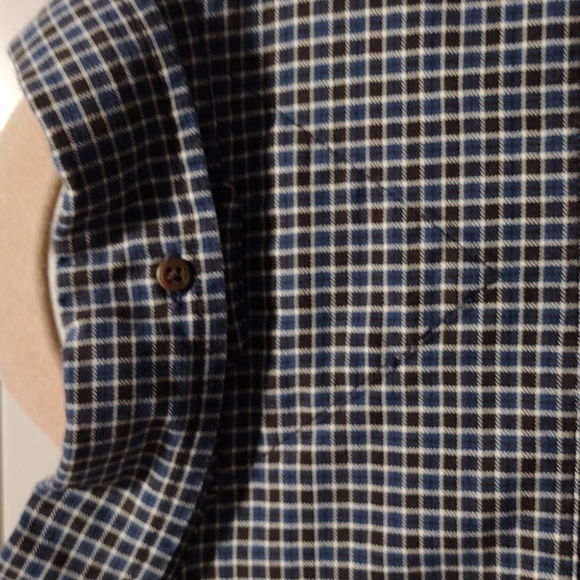 Xxl Tommy Hilfiger long sleeve button down shirt blue black plaid pattern - Picture 6 of 9